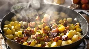 « Je la prépare en 10 minutes pour toute la famille » : ma poêlée poireaux-pommes-lardons ultra simple, rapide et conviviale