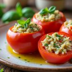 découvrez une recette savoureuse et facile de tomates farcies au riz, idéale pour un repas équilibré et plein de saveurs.