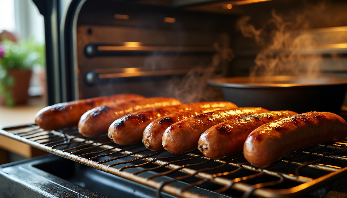 Comment réussir la cuisson des saucisses au four à la perfection découvrez nos astuces pour réussir parfaitement la cuisson des saucisses au four et obtenir une texture savoureuse et croustillante à chaque fois.