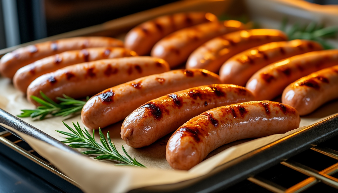 Comment réussir la cuisson des saucisses au four à la perfection découvrez nos astuces pour réussir la cuisson des saucisses au four à la perfection, obtenir une viande juteuse et une peau dorée et croustillante à chaque fois.