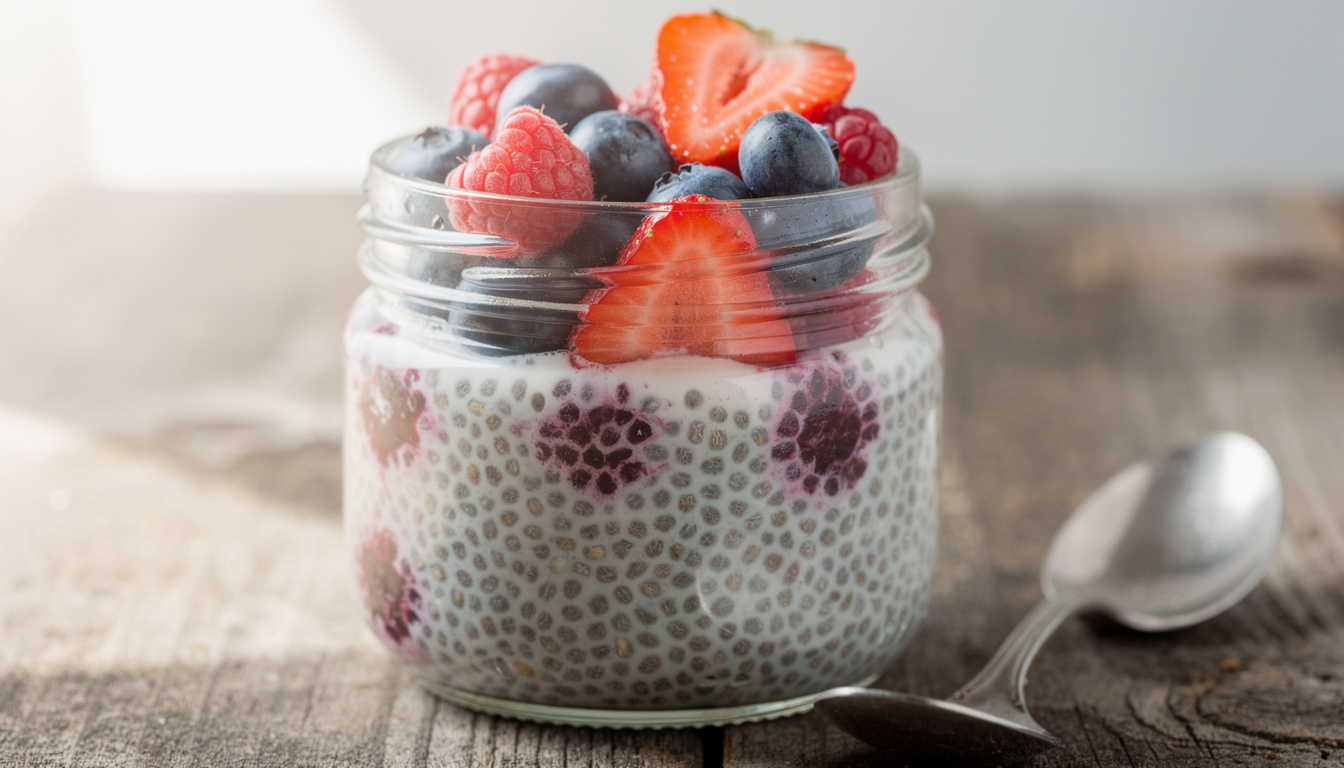 découvrez une recette facile et saine avec des graines de chia, idéale pour un repas nutritif et rapide à préparer.