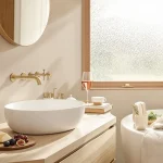 salle de bain travertin et bois
